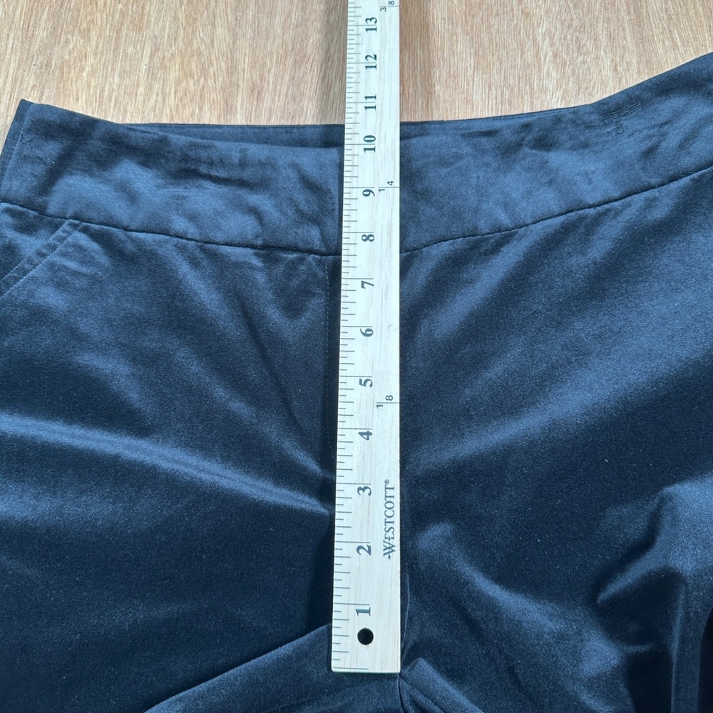 Liz Claiborne Career Pants Women 14 Black Faux Suede Straight Leg Trousers - Picture 7 of 14